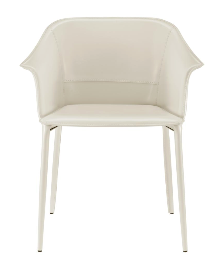 Recycled white leather armchair 🤍