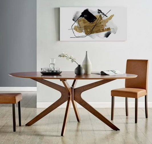 Modway 71" oval wood dining table in walnut 🤎🍽️
