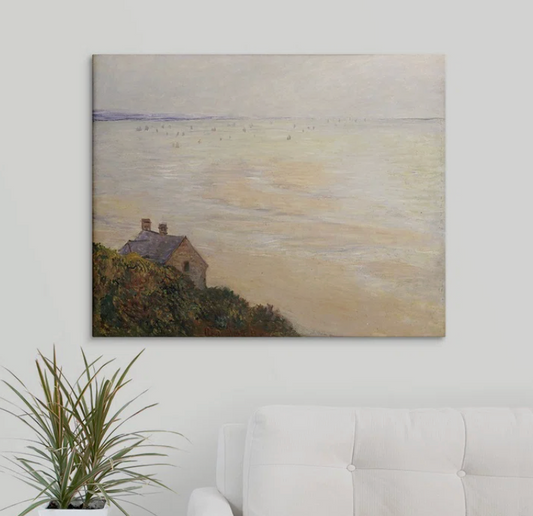 The Hut at Trouville, Low Tide, 1881 By Claude Monet - canvas print 🌾