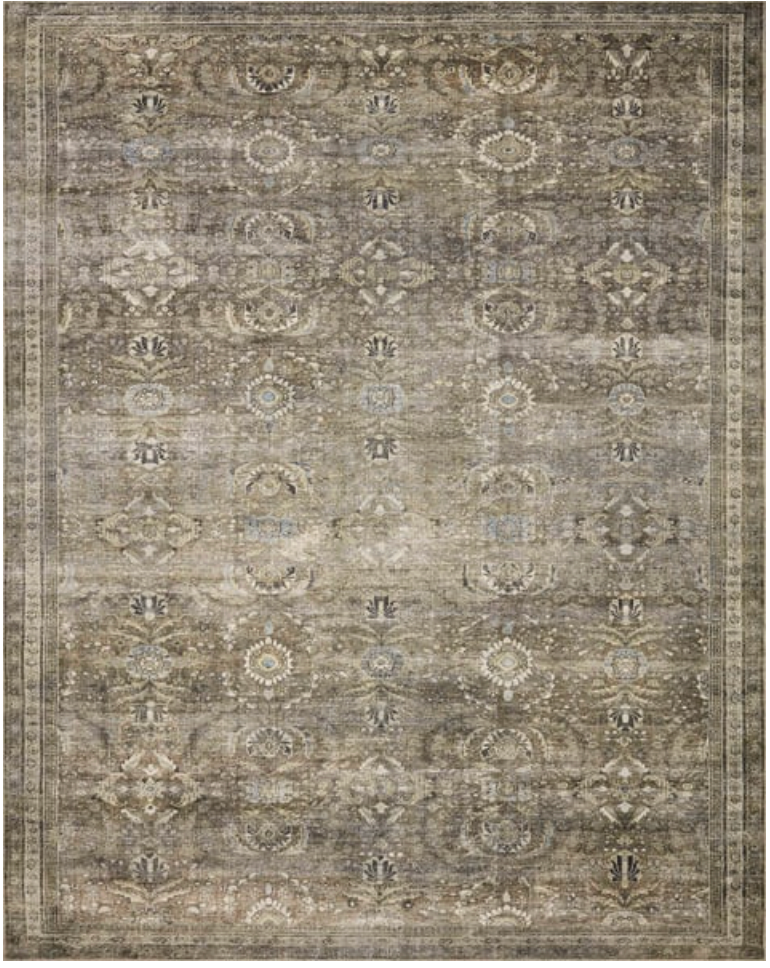 Loloi printed Antique / Moss oriental 5x7 rug 🤎