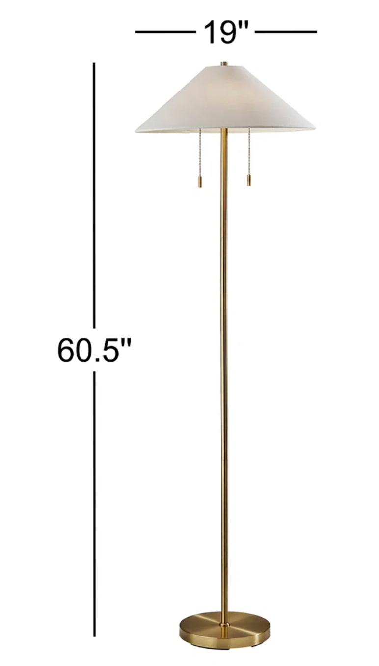 60.5'' traditional brass floor lamp 💡