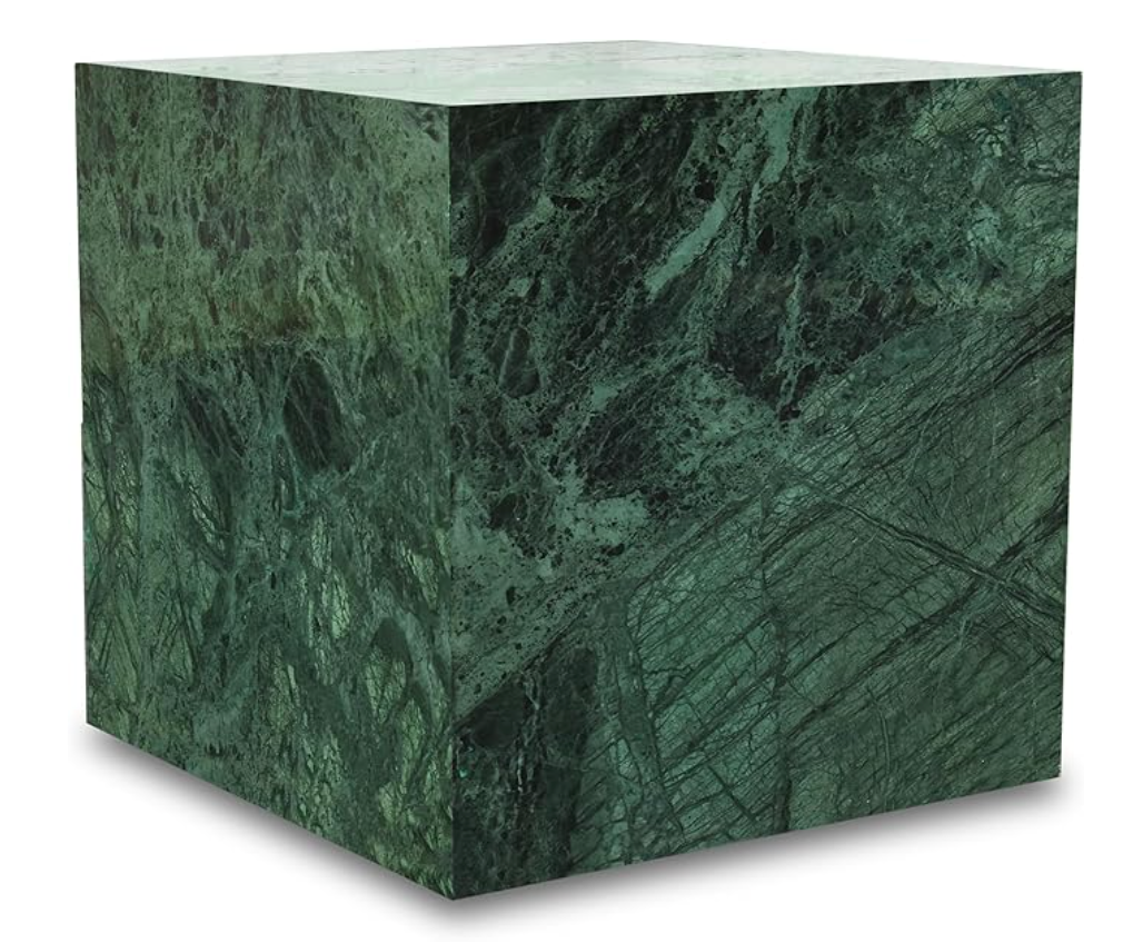 Art deco end table w/ handcrafted genuine green marble 🍵