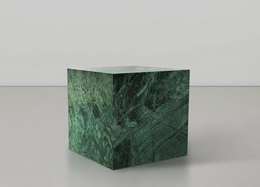 Art deco end table w/ handcrafted genuine green marble 🍵
