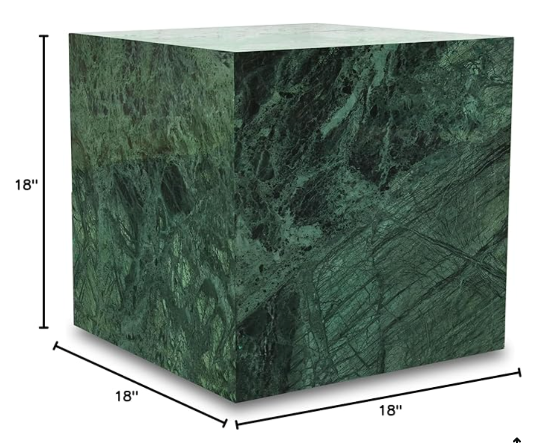 Art deco end table w/ handcrafted genuine green marble 🍵