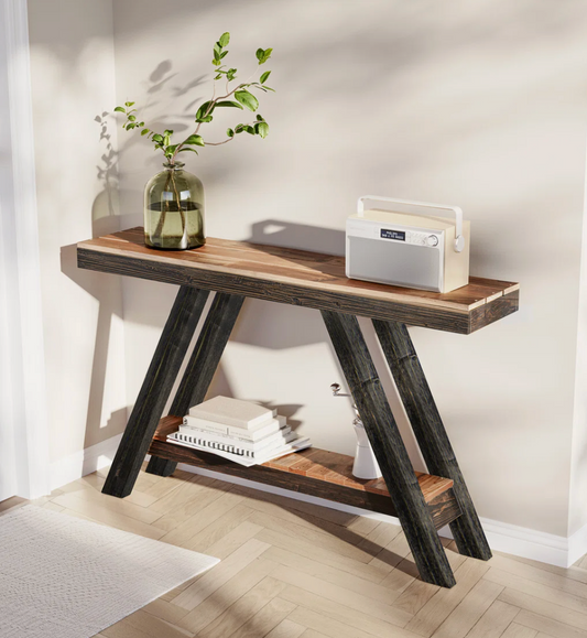 Natural reclaimed solid wood console table ⛰️