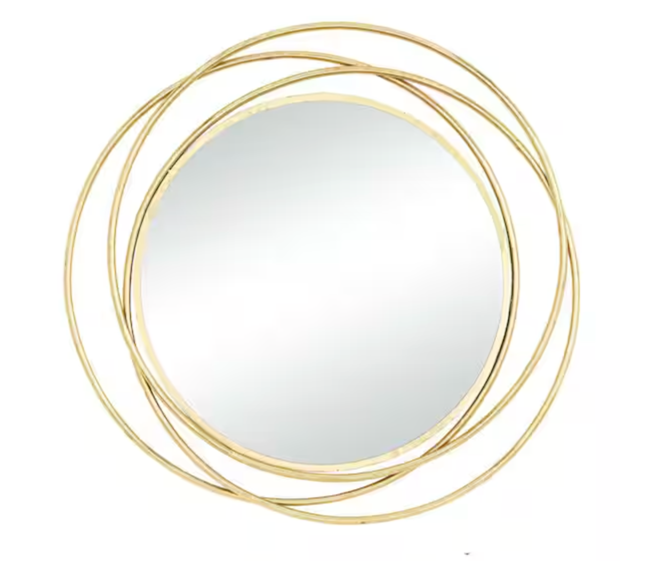 Gold metal 41" round wall mirror w/ overlapping circles 💫