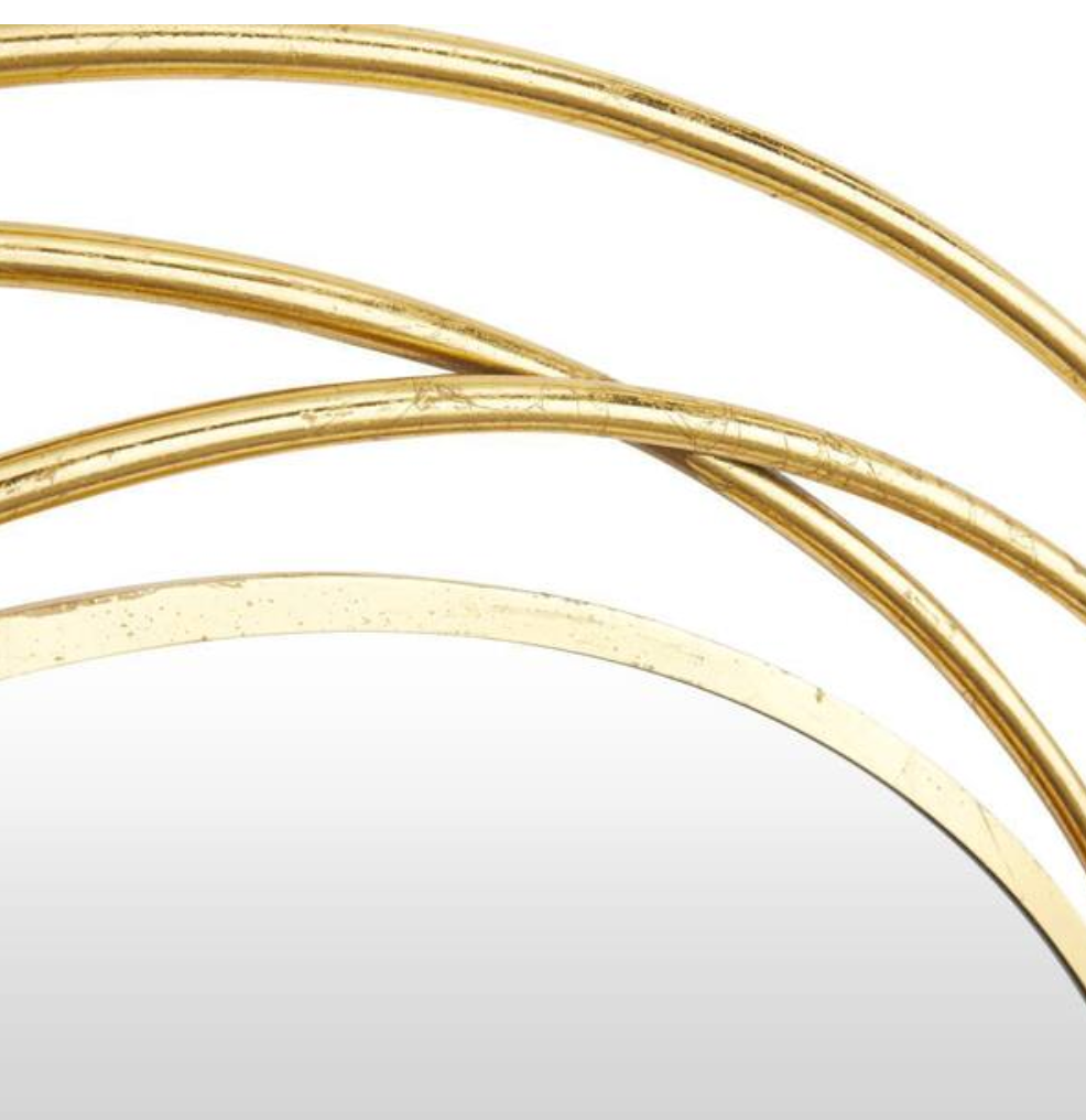 Gold metal 41" round wall mirror w/ overlapping circles 💫