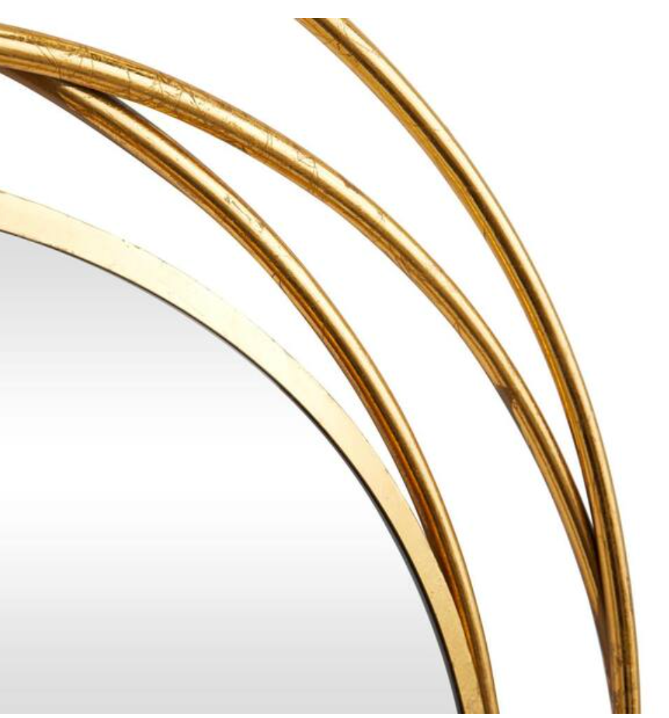 Gold metal 41" round wall mirror w/ overlapping circles 💫