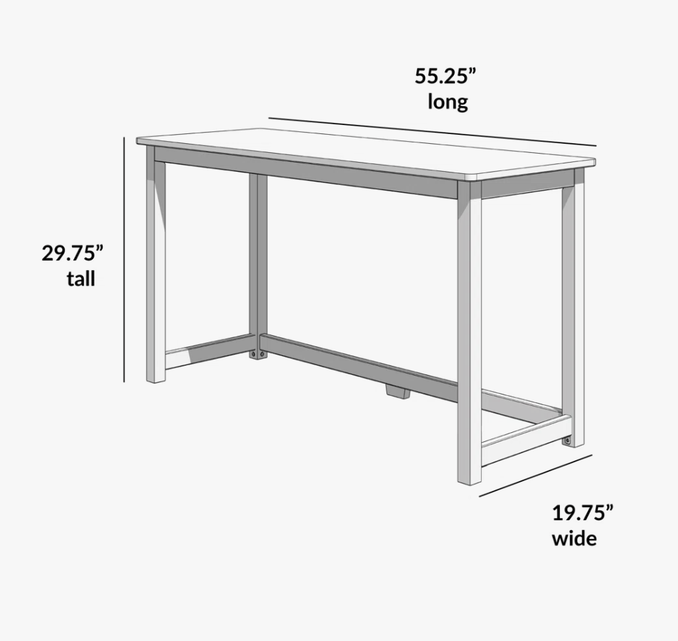 55" wide wood desk ✍️