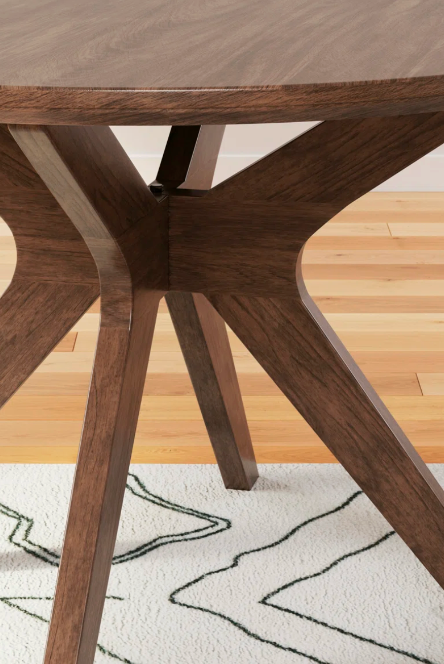 45" round brown modern dining table 🤎🍽️
