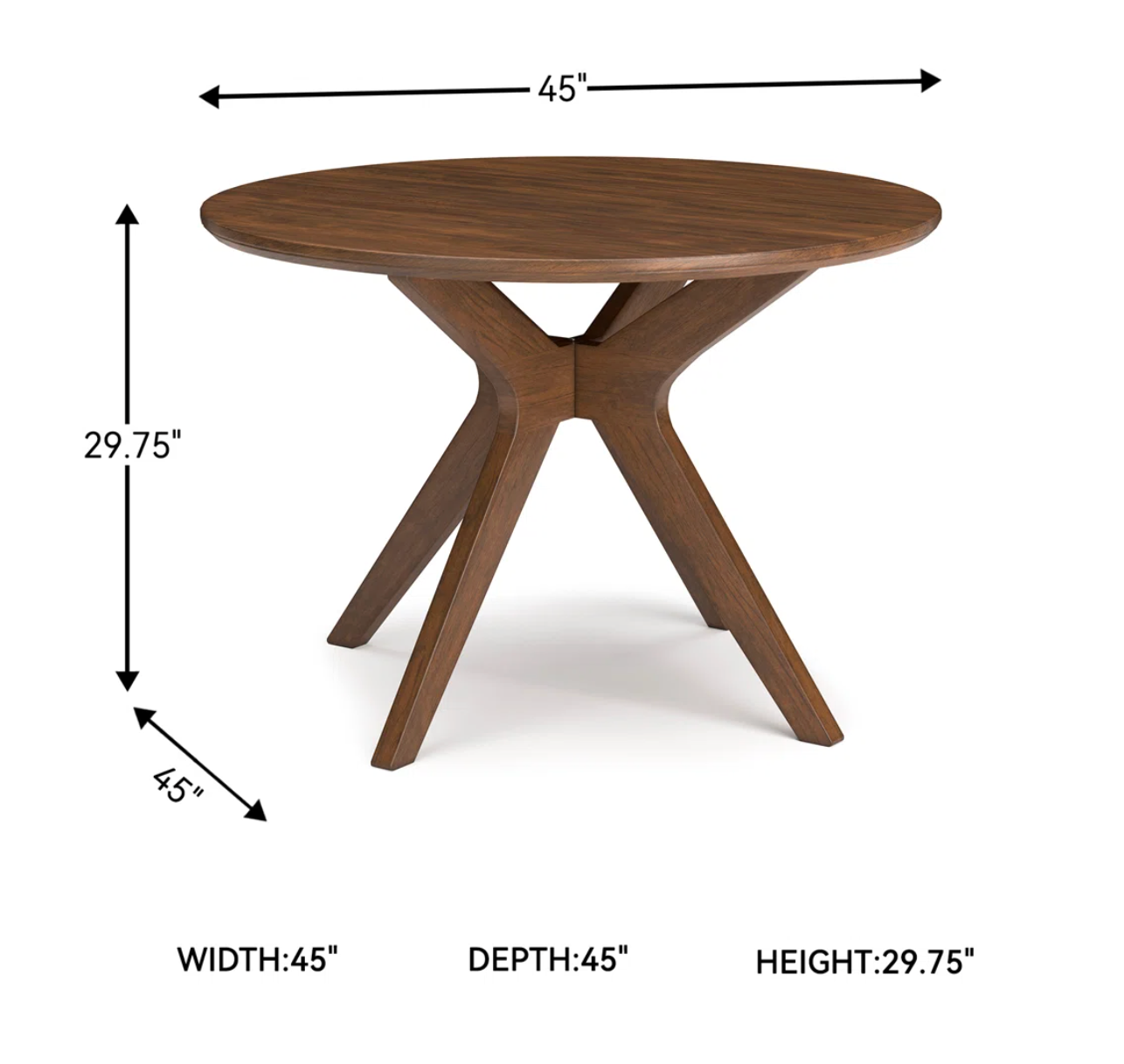 45" round brown modern dining table 🤎🍽️