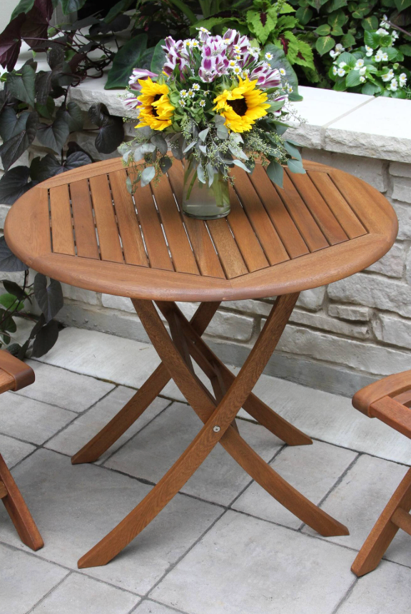 30" round folding eucalyptus bistro table 🌻
