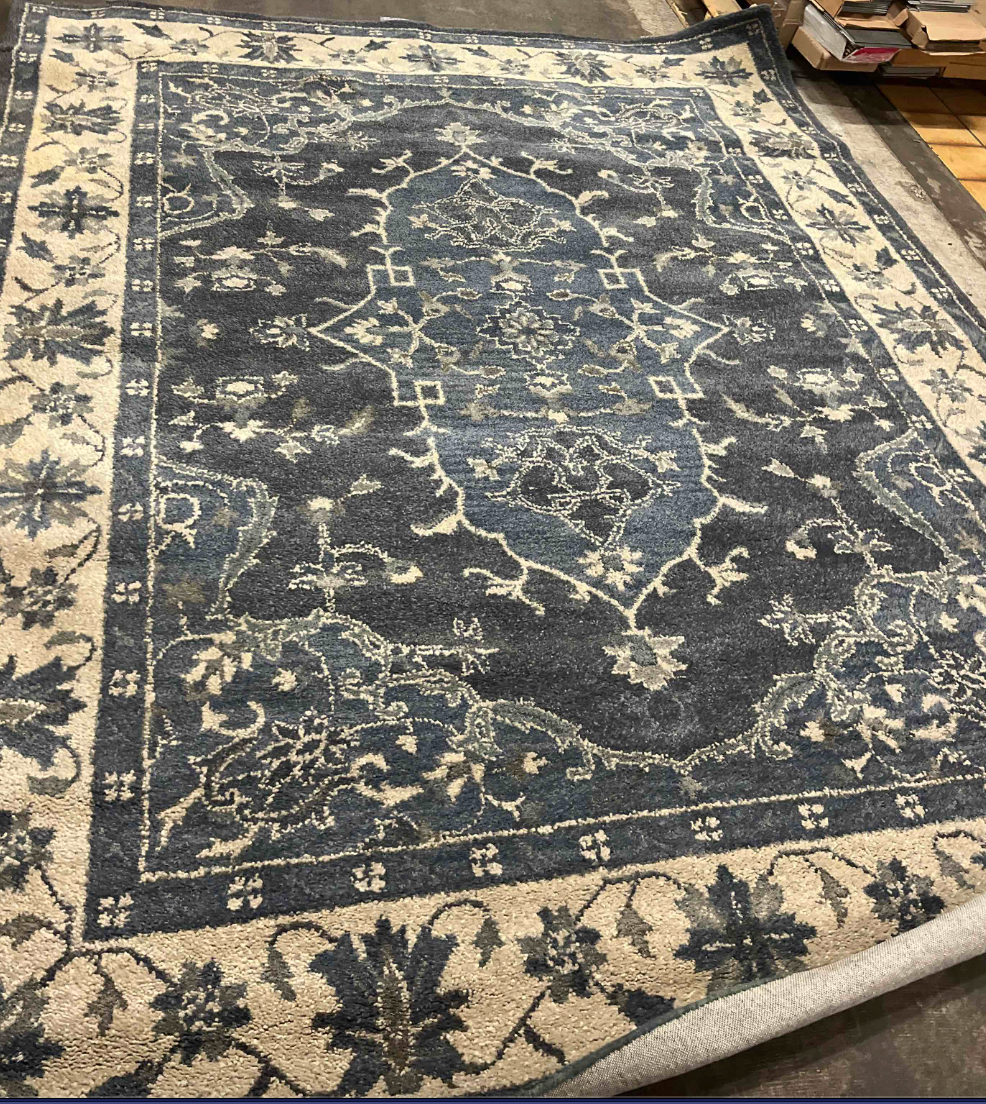 8x10 flint gray Oushak botanical rug 🩶