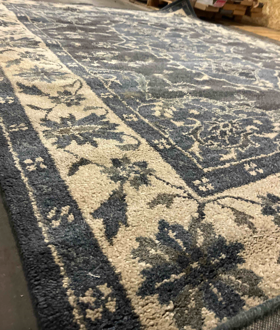 8x10 flint gray Oushak botanical rug 🩶