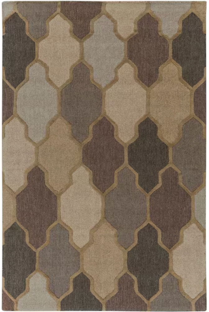 4x6 geometric grey & brown rug 🩶