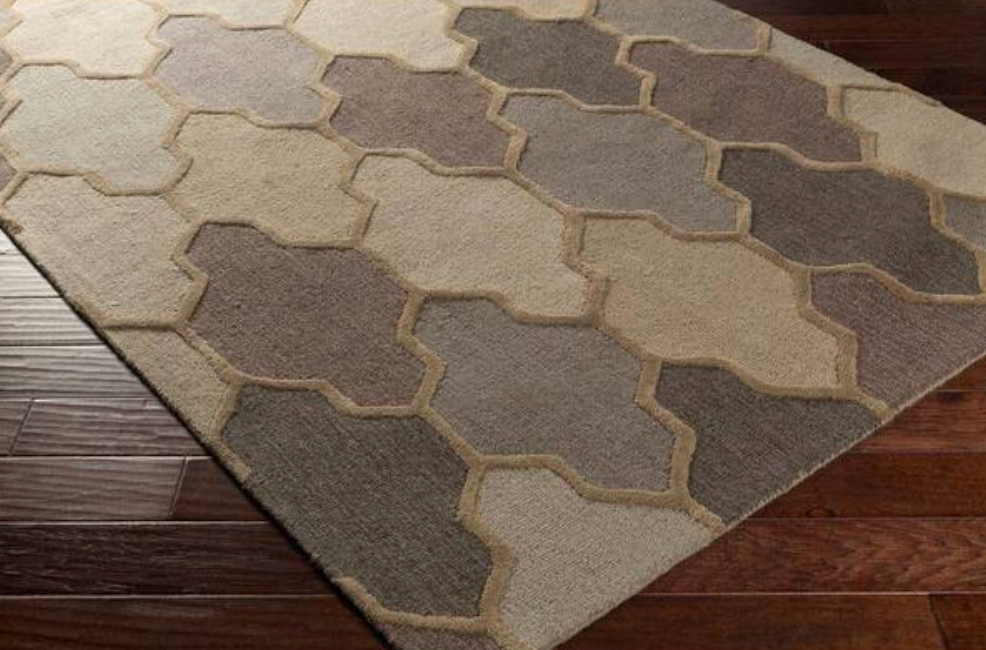 4x6 geometric grey & brown rug 🩶