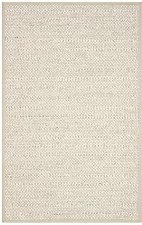 5x8 marble & linen sisal woven rug w/ cotton border 🌻