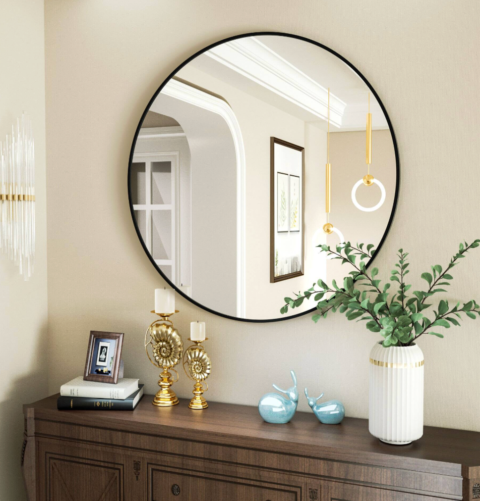 18" round metal round vanity mirror 🪞
