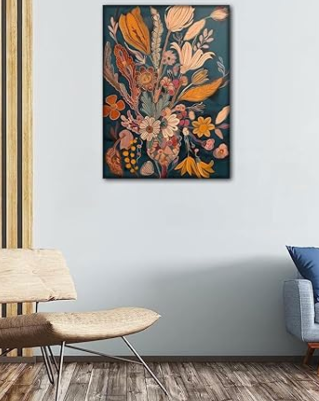 16x24 vintage botanical floral framed wall art 🌸