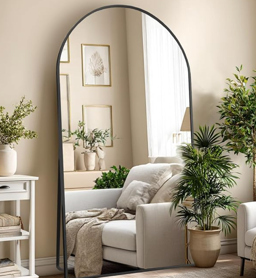 37x76 arched full length black-framed mirror 🖤