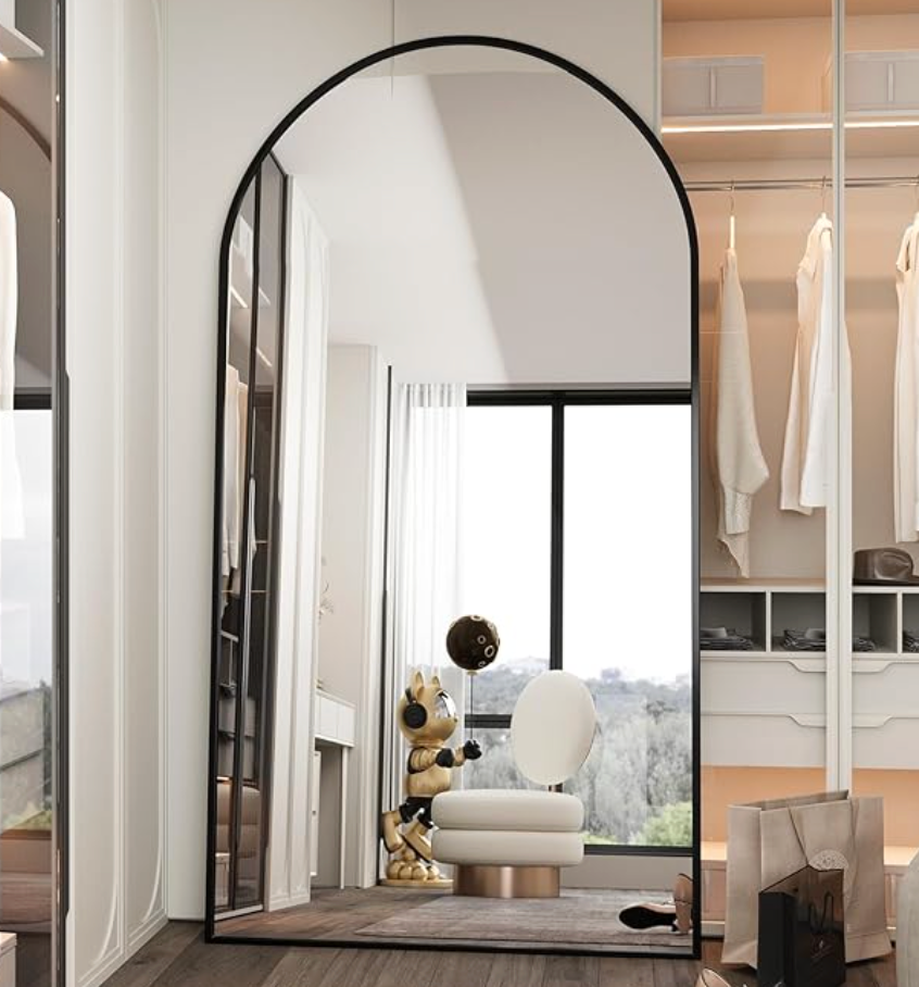 37x76 arched full length black-framed mirror 🖤