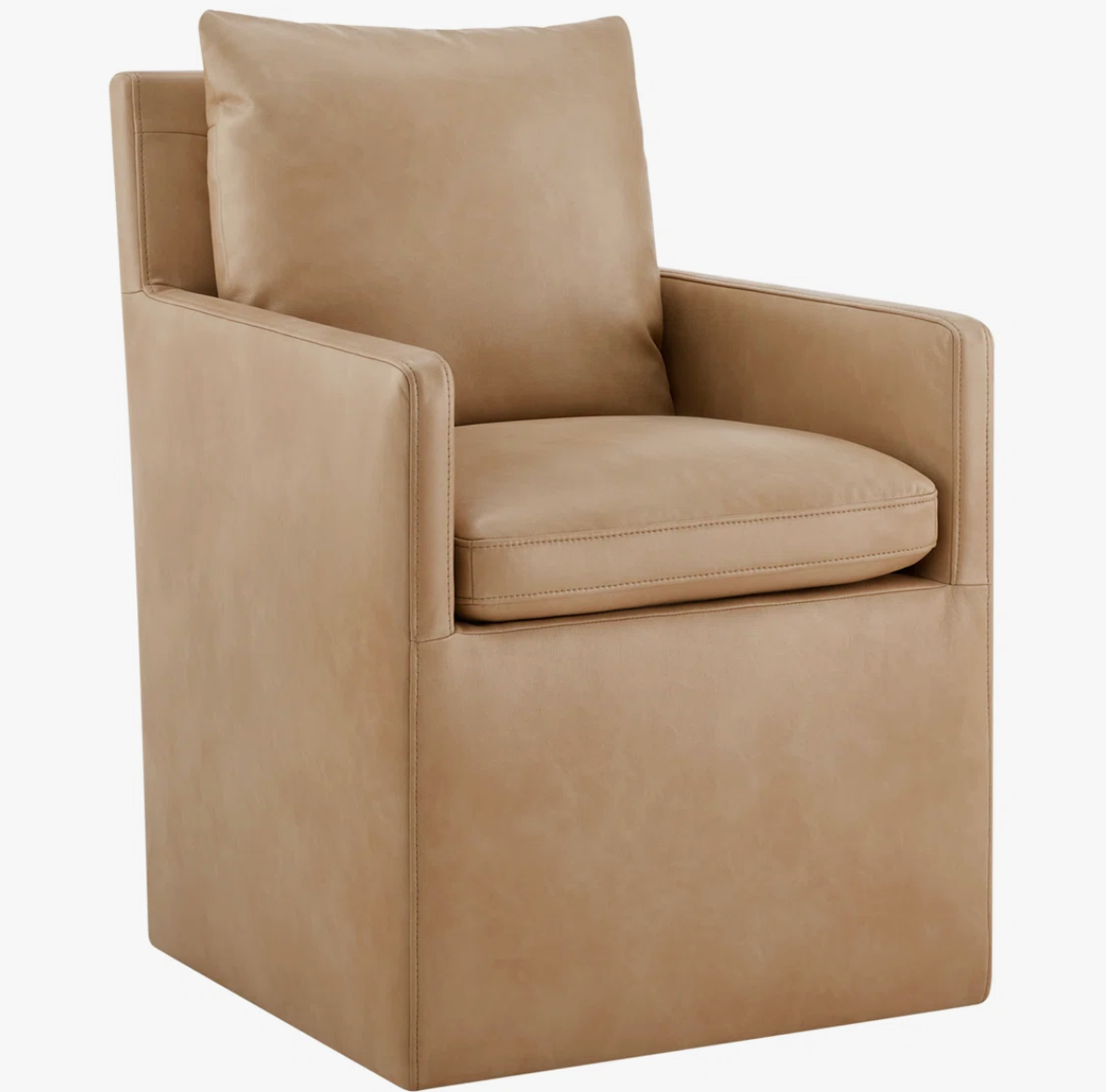 Upholstered camel brown armchair 🥃