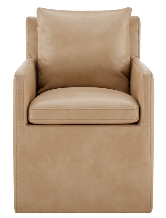 Upholstered camel brown armchair 🥃