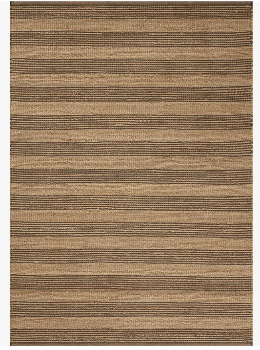 5x7'6" Loloi x Chris Loves Julia natural & chocolate jute rug 🤎