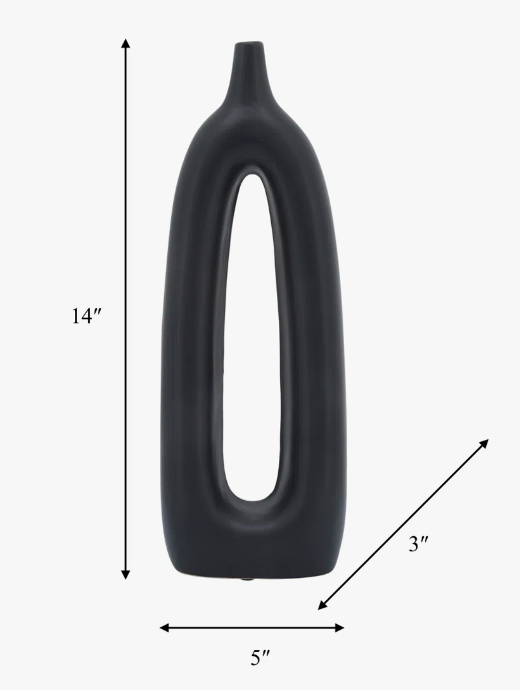 Contemporary wooden abstract black cut-out vase 🖤