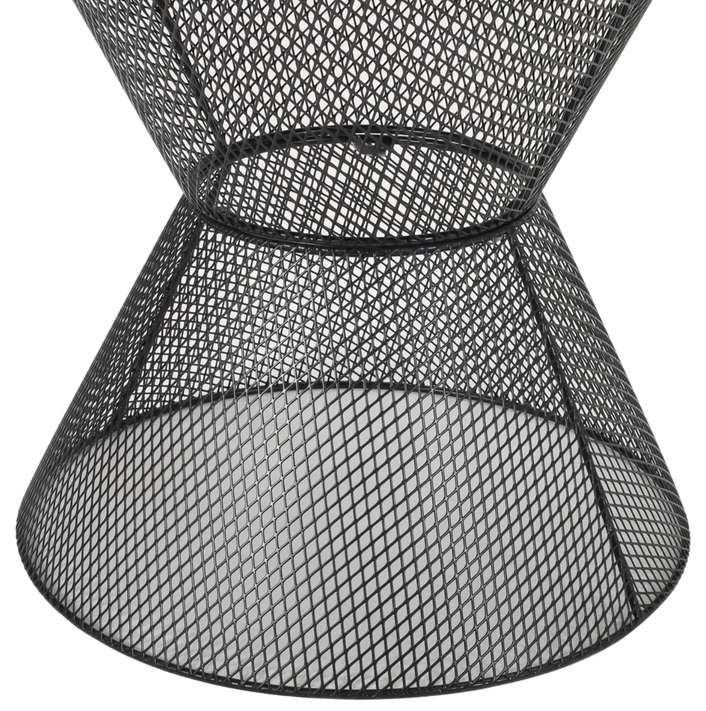 Black iron hourglass side table 🍷