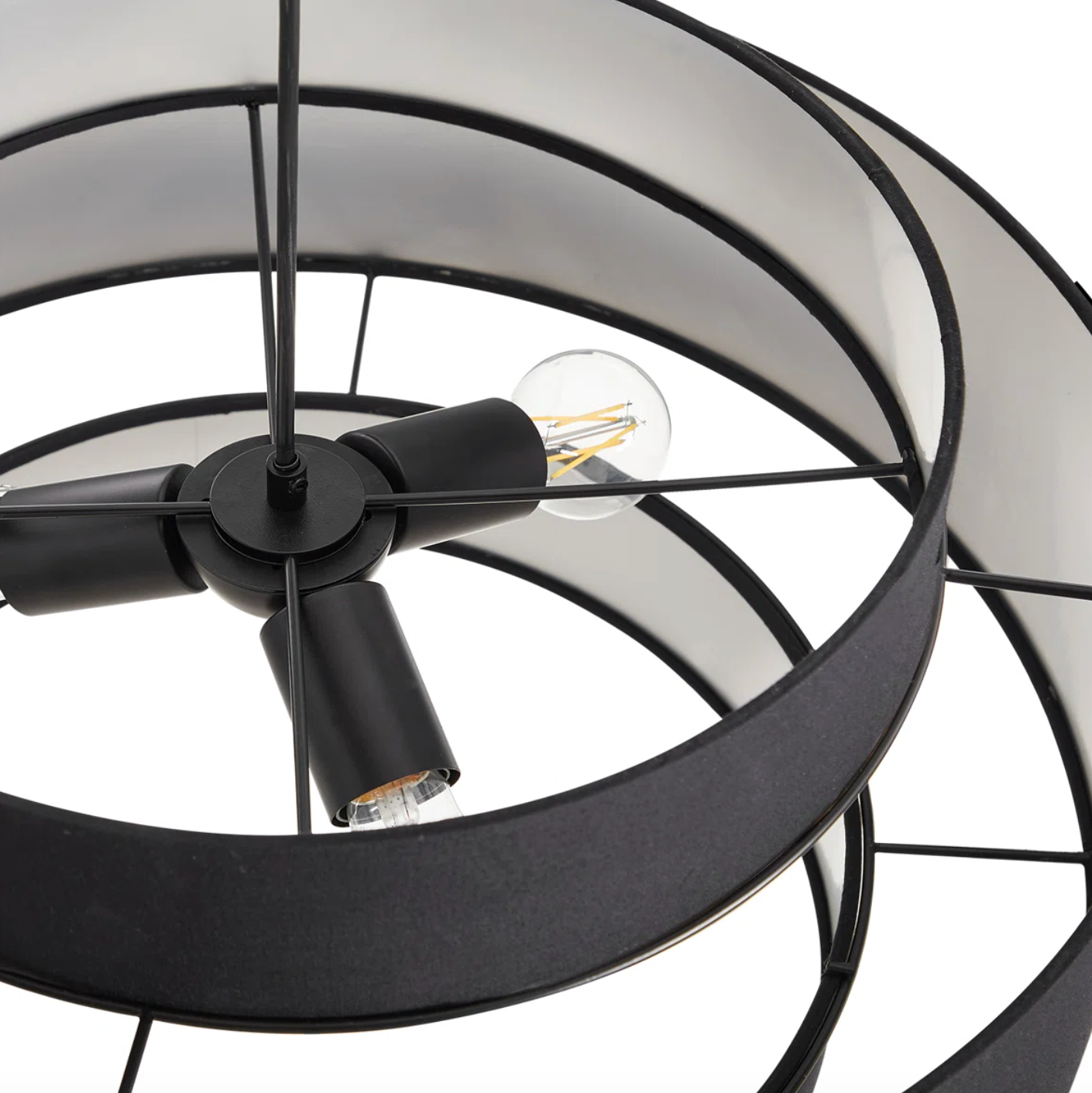 3-Light black dimmable drum adjustable height chandelier 🖤