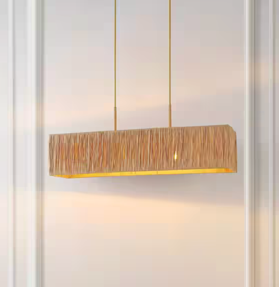 5-light natural paper pendant light w/ natural paper shade 🌻