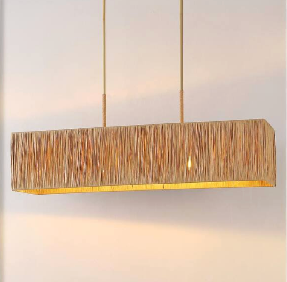 5-light natural paper pendant light w/ natural paper shade 🌻