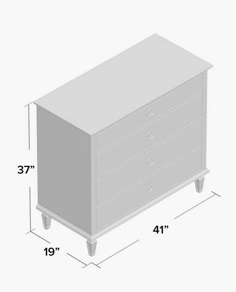 Light natural brown wood 4-drawer 40" dresser 🪴