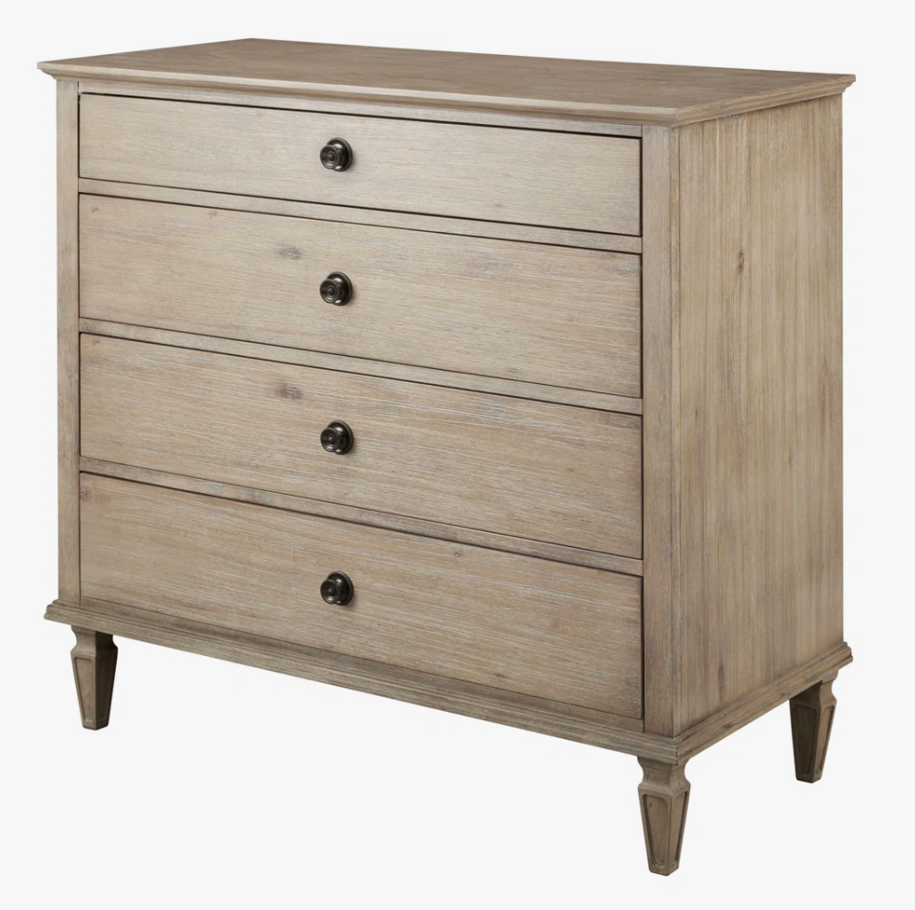 Light natural brown wood 4-drawer 40" dresser 🪴