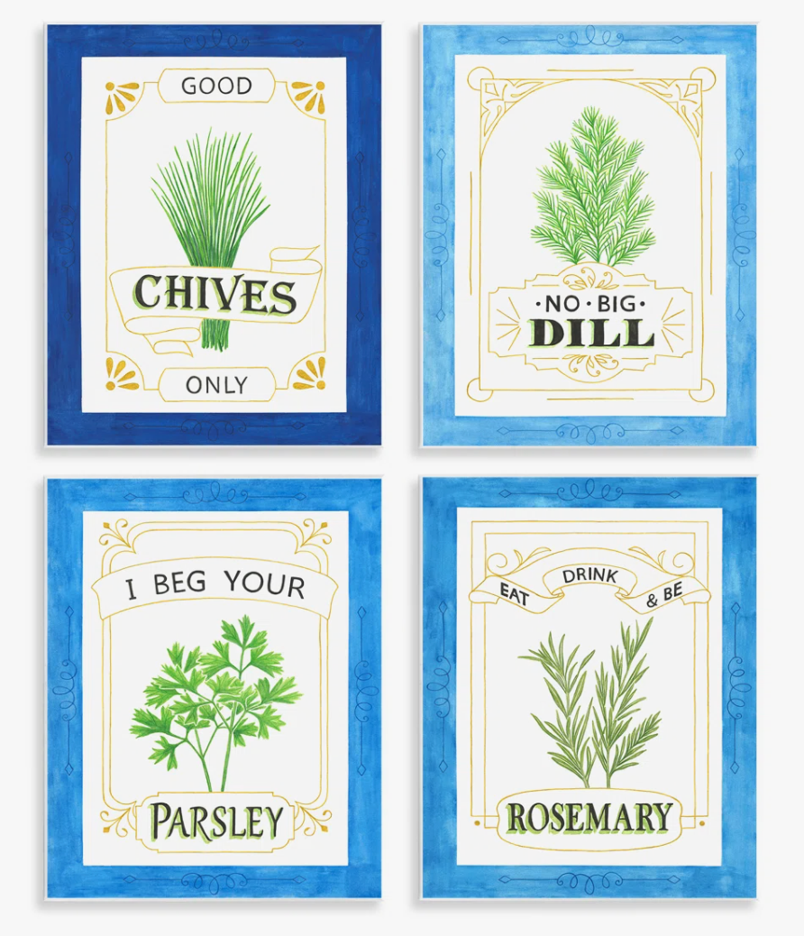 Kitchen herb puns wall art 🌱