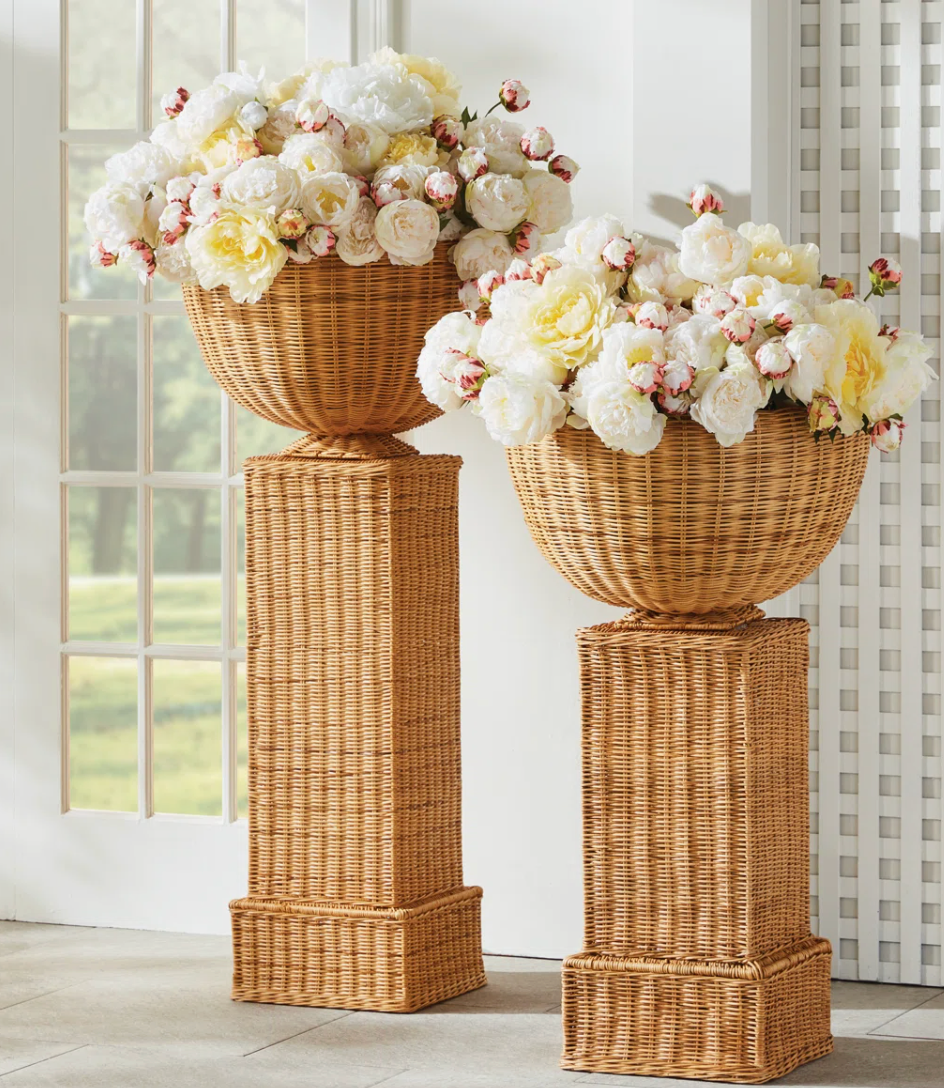 Napa Home & Garden Charleston rattan tall tan pedestal 💐