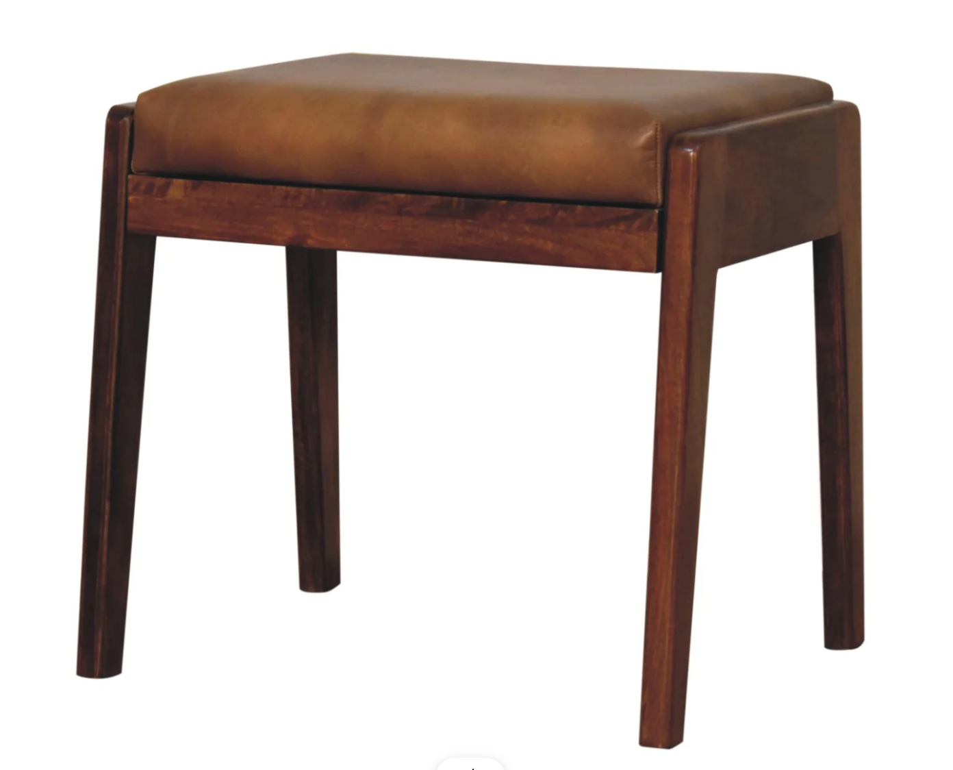 Solid mango wood stool w/ buffalo hide leather 🐃