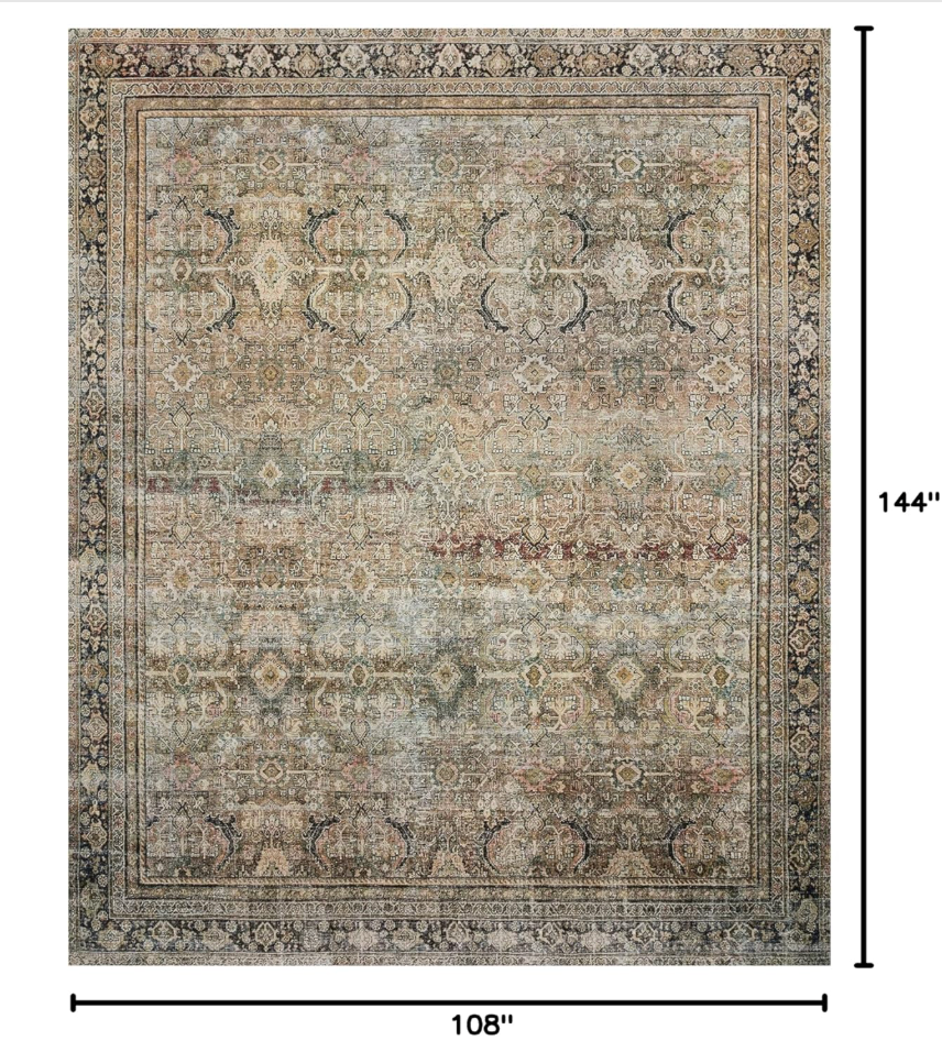 Loloi Olive/Charcoal 9x12 vintage-inspired rug 🫒