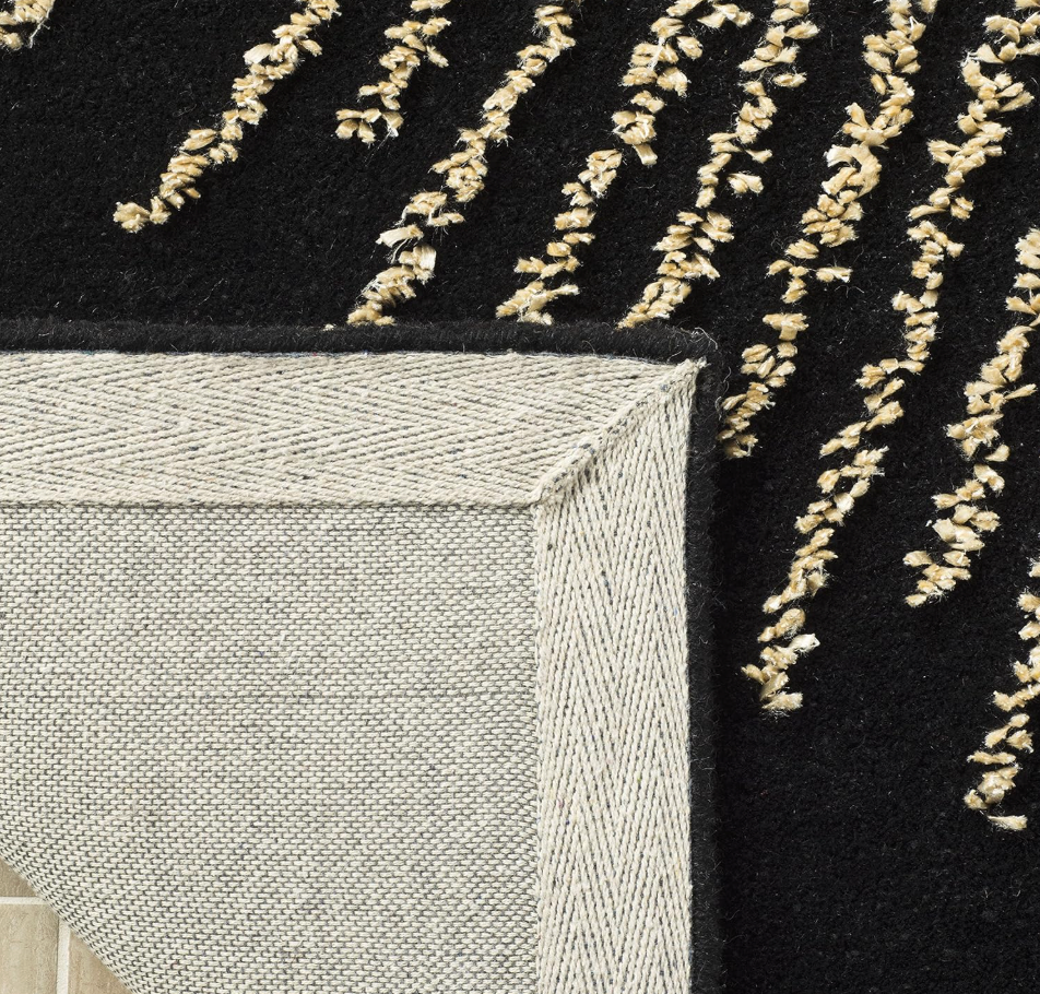 10ft round black & beige firework handmade wool rug 🖤