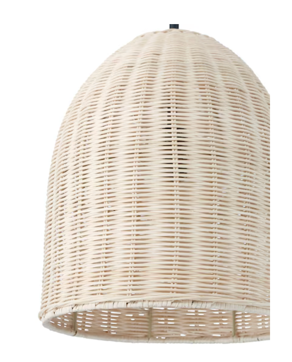 Matte black & rattan modern/contemporary lantern pendant 🌼