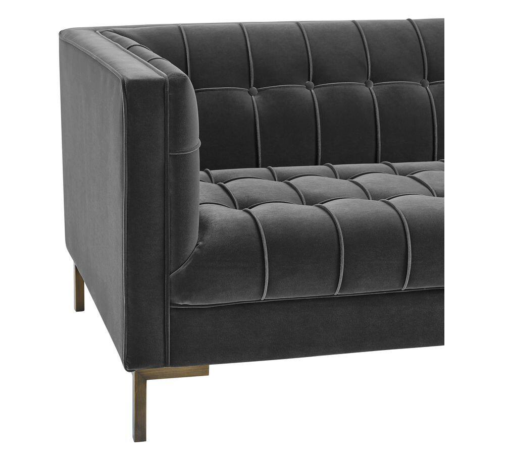 Channel stitched gray velvet loveseat 🩶