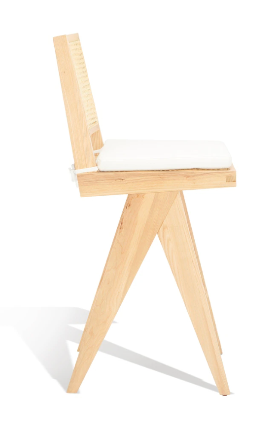 Natural solid wood rattan barheight barstool 🍸