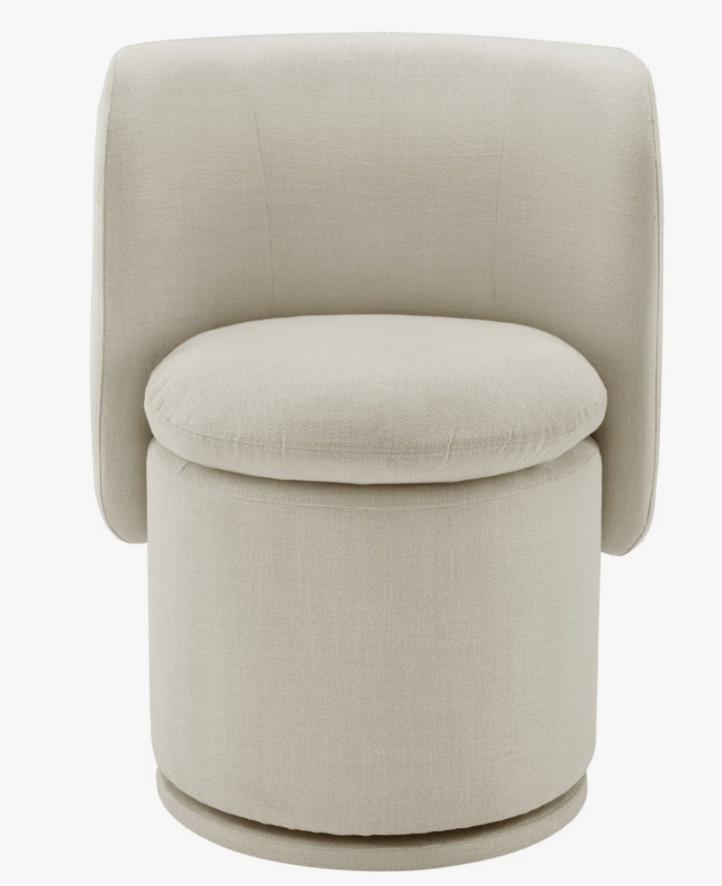 Linen swivel upholstered barrel chair 🐚