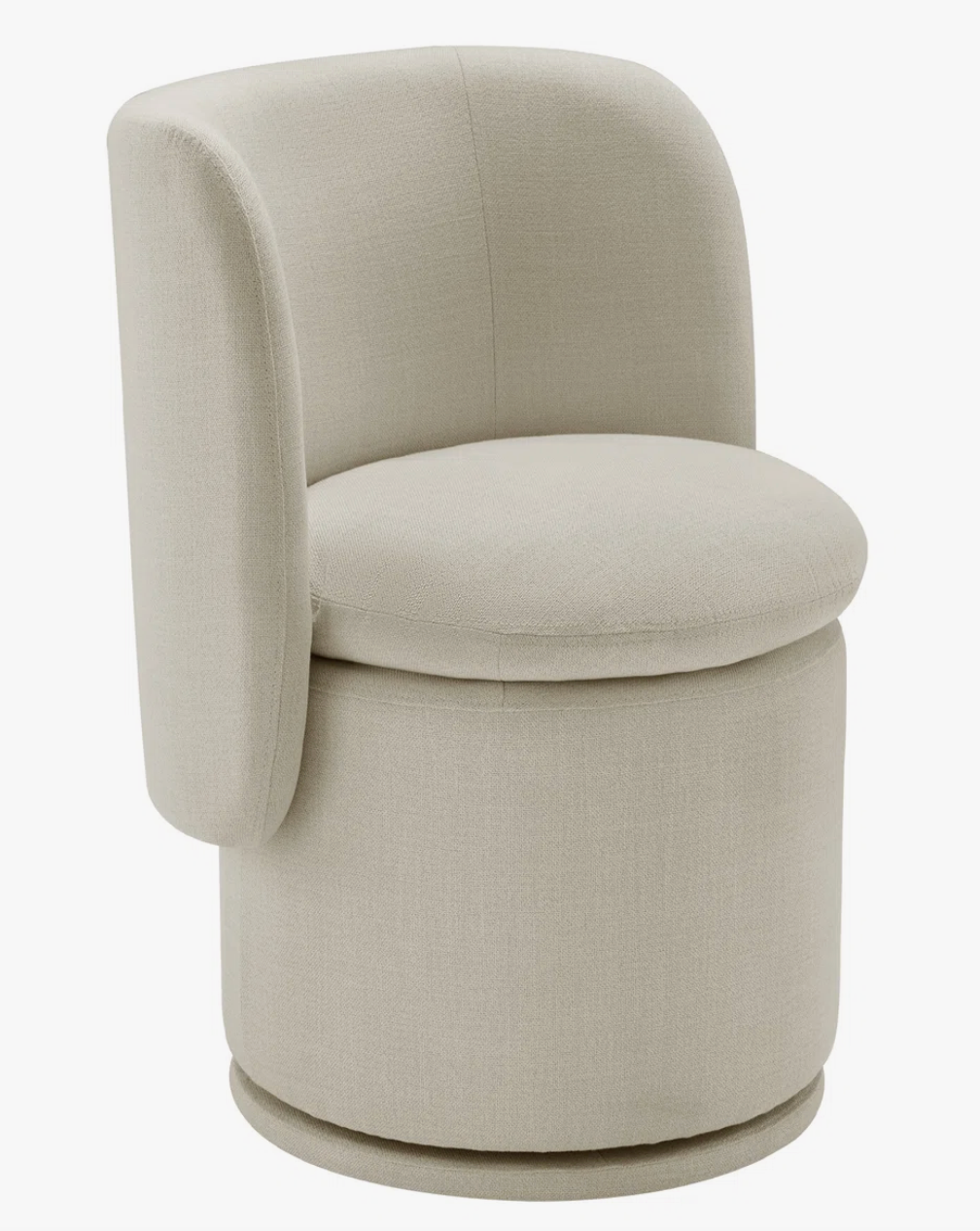 Linen swivel upholstered barrel chair 🐚