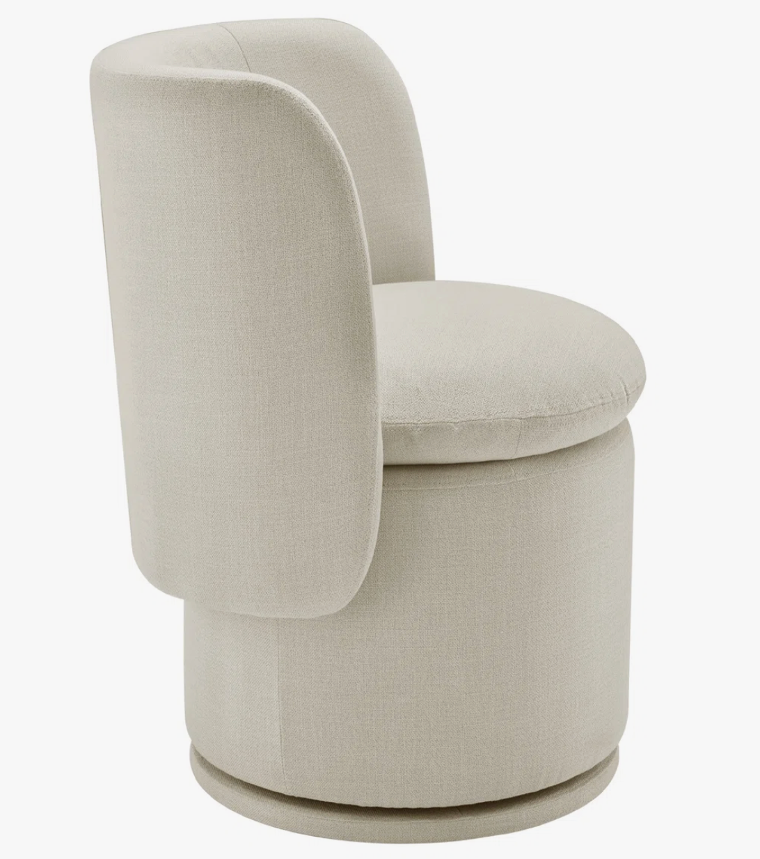 Linen swivel upholstered barrel chair 🐚