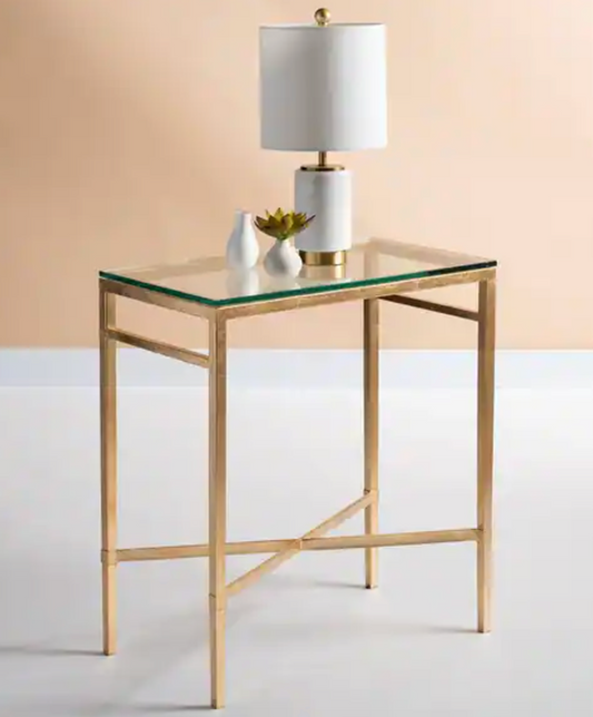 Antique glam glass end table ✨