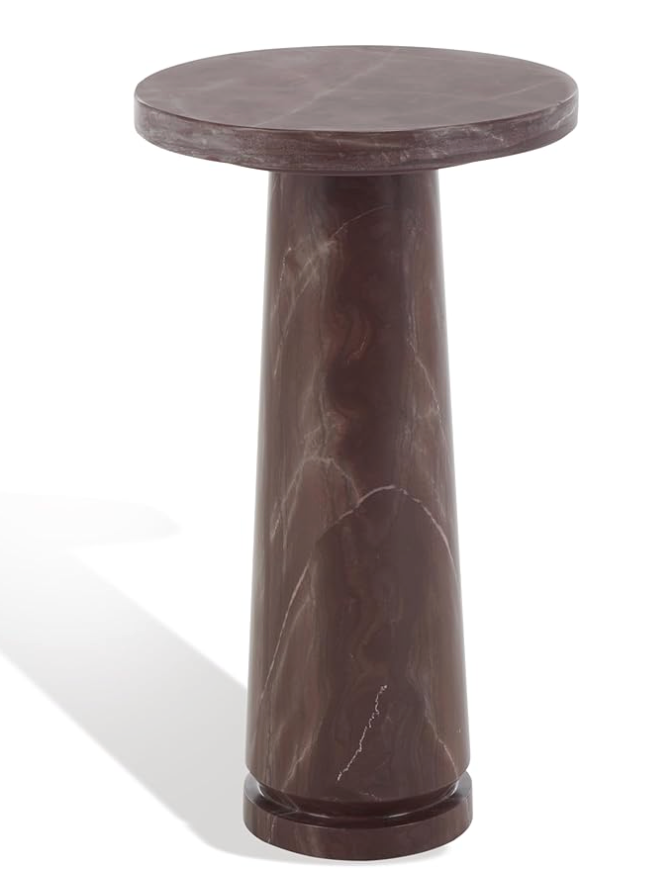 Pink marble round accent table 🍷