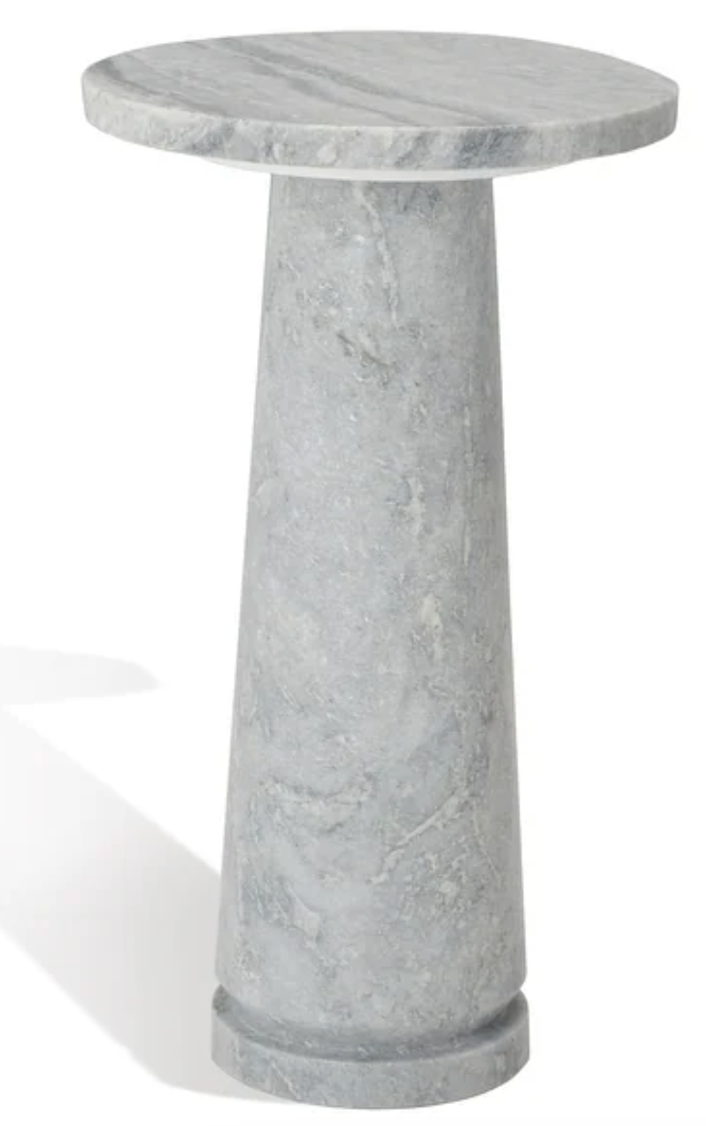 10" round white marble end table 🍷
