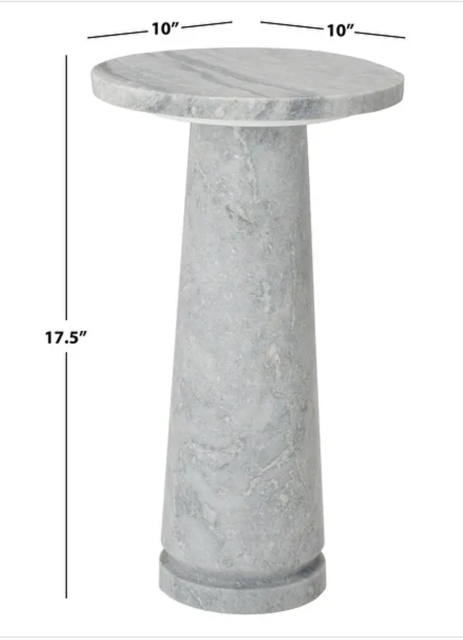 10" round white marble end table 🍷